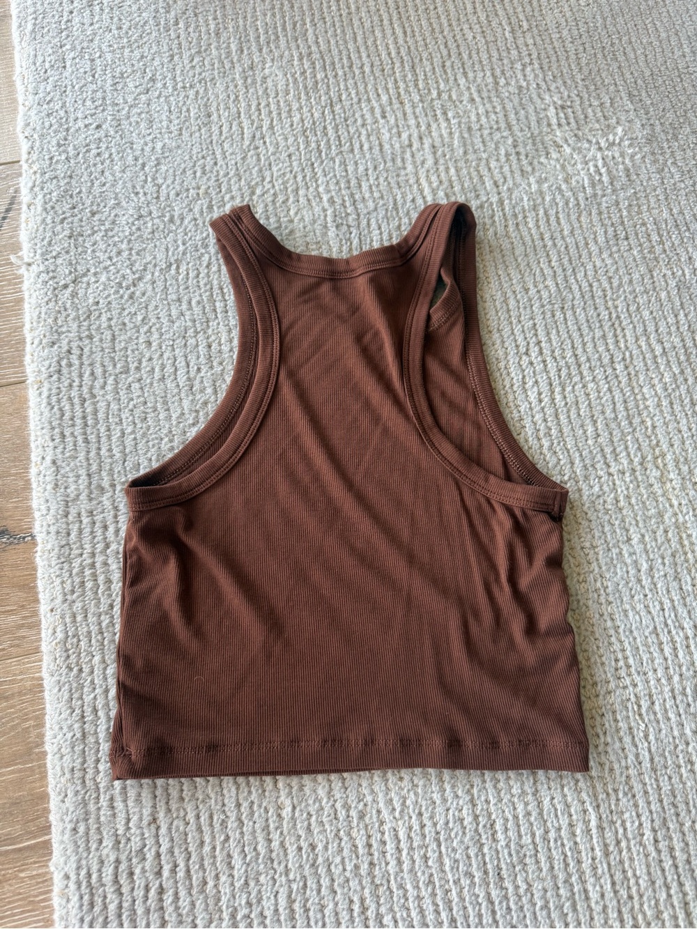 Sunday Best Chocolate Brown Ribbed Racerback Tank - Picture 2 of 2